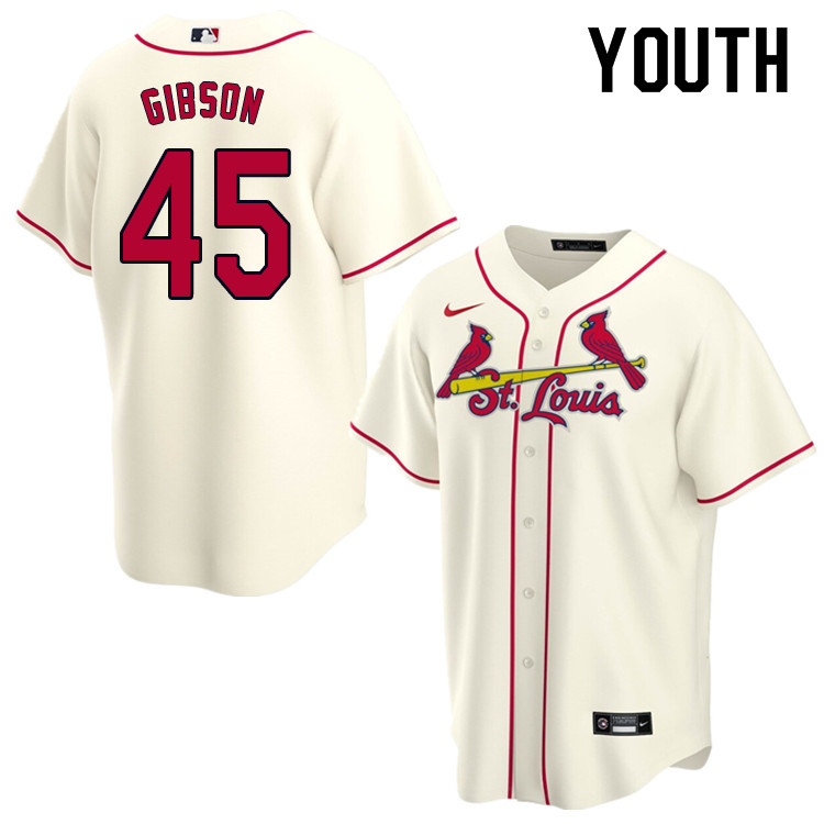 Nike Youth #45 Bob Gibson St.Louis Cardinals Baseball Jerseys Sale-Cream - Click Image to Close